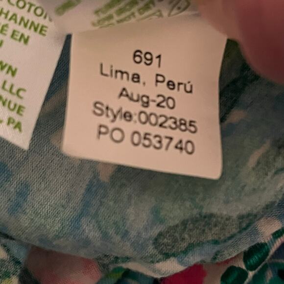 Lilly Pulitzer Fontaine Top | Porto Blue In the Trees | Bell Sleeve | Size XS - Picture 9 of 10